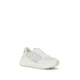 PINKO White Calf Leather Bos Taurus Chunky Sneakers